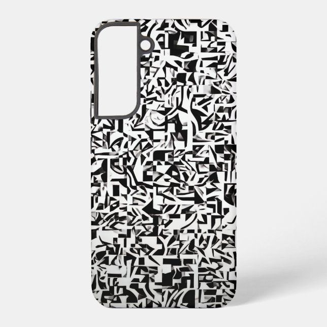 Coque Samsung Galaxy Black and White Abstract Geometric Pattern (Verso)