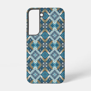 Coque Samsung Galaxy Blaue symetrisches Boho Muster 18583 b xl