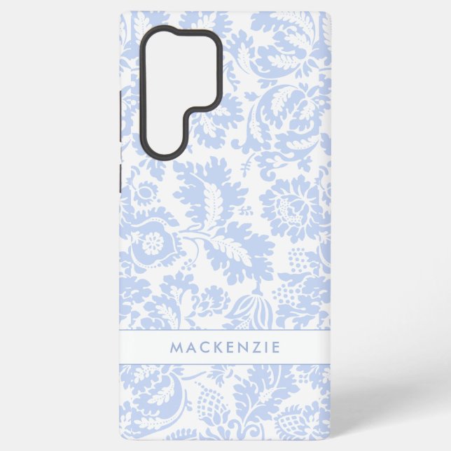 Coque Samsung Galaxy Bleu élégant Floral Botanique (Verso)
