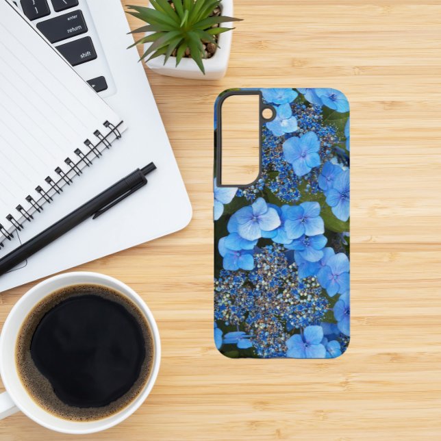 Coque Samsung Galaxy Bleu Lacecap Hydrangée Floral (In Situ)