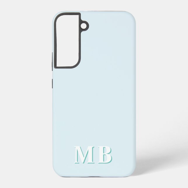 Coque Samsung Galaxy Bleu & sarcelle | Monogramme initial minimal moder (Verso)