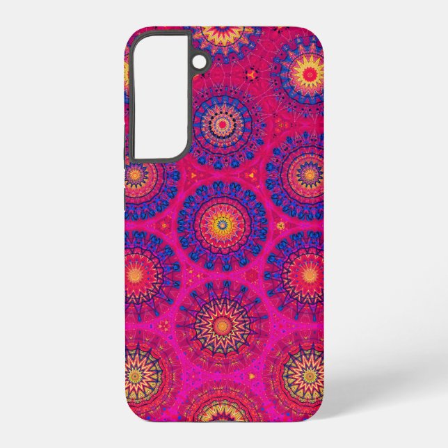 Coque Samsung Galaxy Bobo moderne rouge violet jaune géométrique (Verso)
