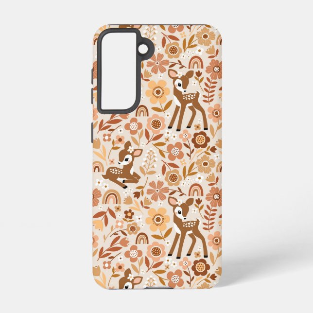 Coque Samsung Galaxy Boeuf mignon cerf modèle floral (Verso)