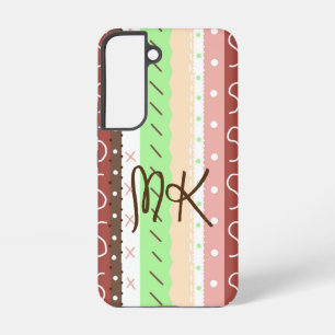 Coque Samsung Galaxy Boho Brown, Bourgogne, vert et mauve Whimsical