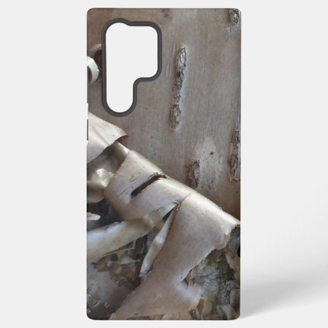Coque Samsung Galaxy Bois rustique d'écorce de bouleau incurvé (Verso)