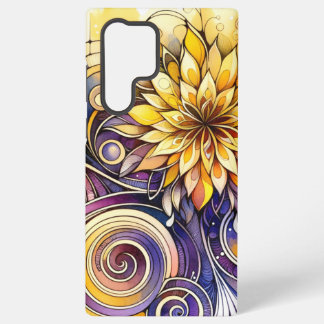 Coque Samsung Galaxy Boîtier de téléphone à motifs floraux et spiraux
