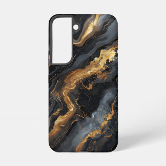 Coque Samsung Galaxy Boîtier de téléphone en marbre noir et or de luxe