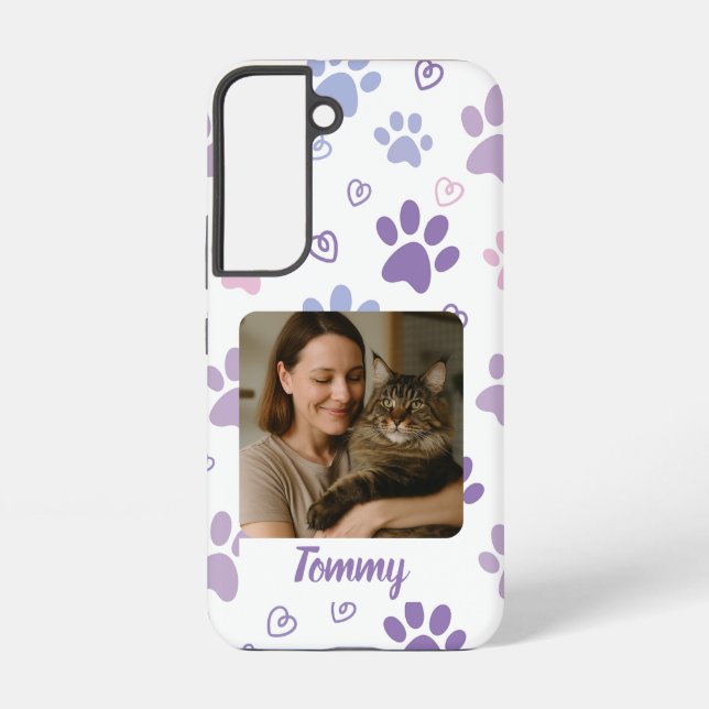 Coque Samsung Galaxy Boîtier photo personnalisé avec Empreintes de patt (Verso)