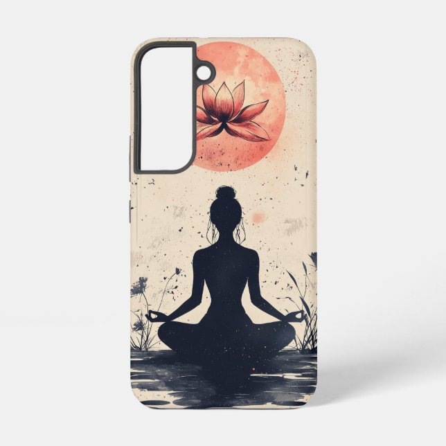 Coque Samsung Galaxy Boîtier téléphonique de flux de lotus lunaire (Verso)