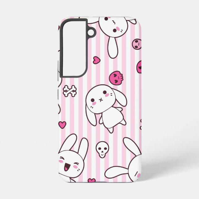 Coque Samsung Galaxy Boîtier téléphonique Kawaii Bunny Goth - Cute Rose (Verso)