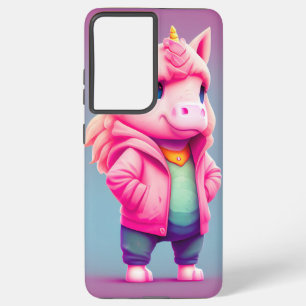Coque Samsung Galaxy Boîtier téléphonique Unicorne rose mou
