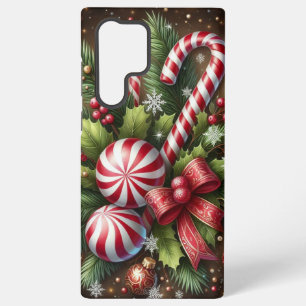 Coque Samsung Galaxy Bonbon classique Noël au poivre/canne de Noël verd
