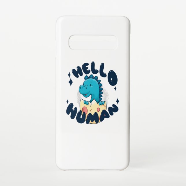 Coque Samsung Galaxy Bonjour humain drôle Dinosaure (Dos)