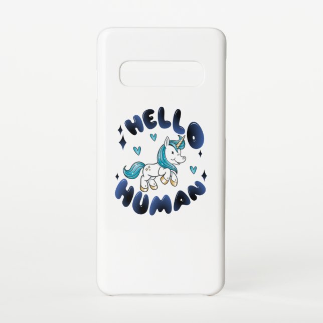 Coque Samsung Galaxy Bonjour humain Lovely Unicorn (Dos)