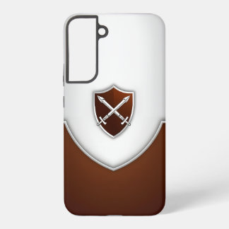 Coque Samsung Galaxy Bouclier argent et marron avec épées croisées