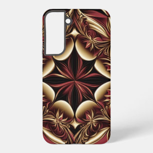 Coque Samsung Galaxy Bourgogne Gold Black Damask Flower