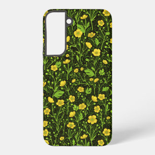 Coque Samsung Galaxy Boutons d'or sur fond noir