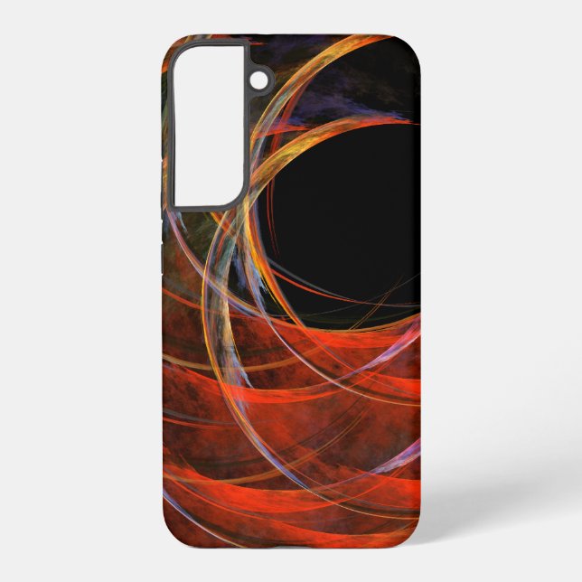 Coque Samsung Galaxy Breaking the Circle Vortex of Fire Abstract Art (Verso)