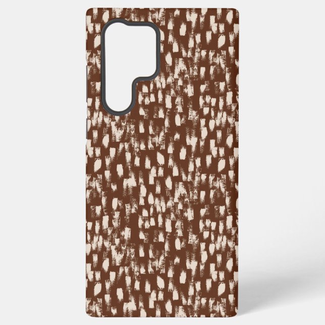 Coque Samsung Galaxy Brown Cream Beige Abstract Pattern (Verso)