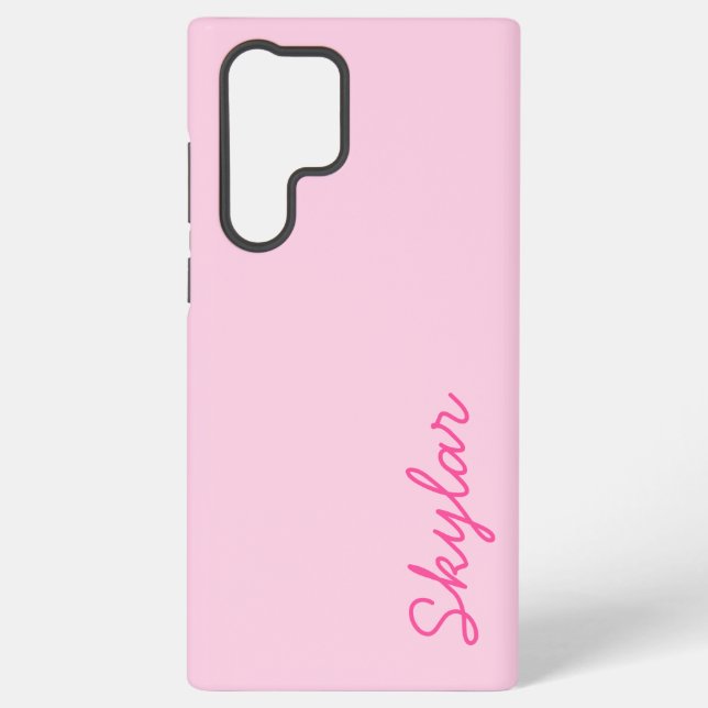 Coque Samsung Galaxy Bubble Gum rose Hot rose Nom Curseur personnalisé (Verso)