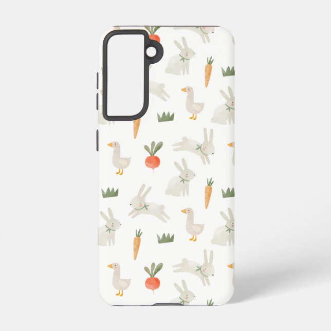 Coque Samsung Galaxy Bunnies & Canards sur le Motif de ferme (Verso)