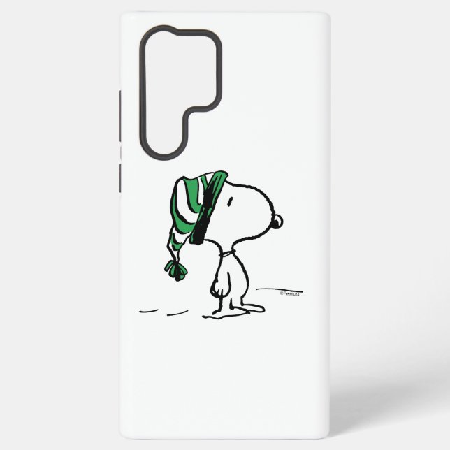 Coque Samsung Galaxy cacahuètes | Snoopy Green Casquette de neige (Verso)
