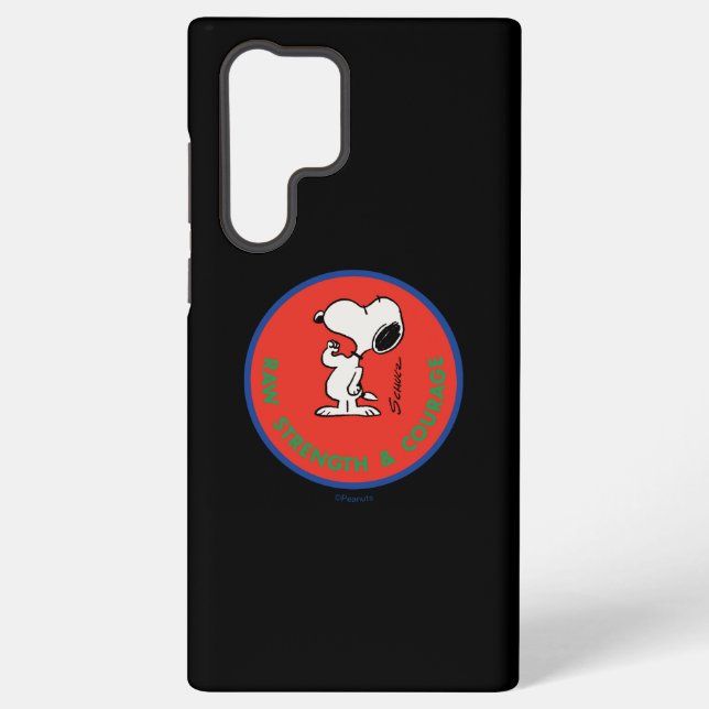 Coque Samsung Galaxy cacahuètes | Snoopy Raw Force & Courage Badge (Verso)