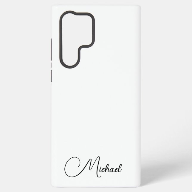 Coque Samsung Galaxy Cadeaux blancs élégants Monogramme Nom de calligra (Verso)