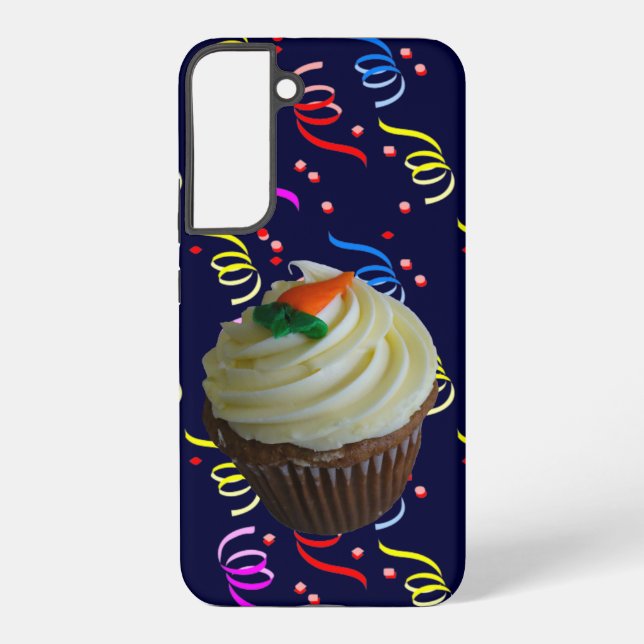 Coque Samsung Galaxy Cake carotte Cupcake & Confetti bleu (Verso)