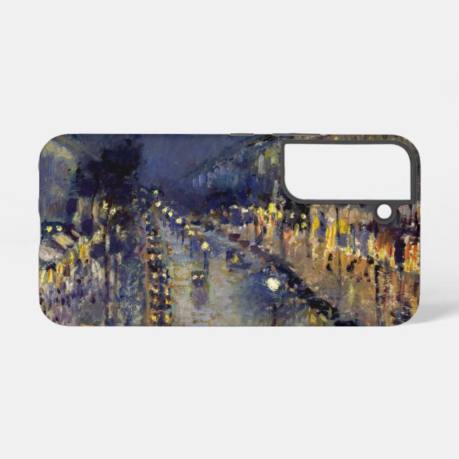 Coque Samsung Galaxy Camille Pissarro - Boulevard Montmartre la nuit (Verso Horizontal)