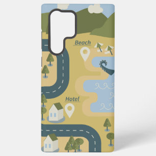 Coque Samsung Galaxy Caricature élégante paysage carte de voyage