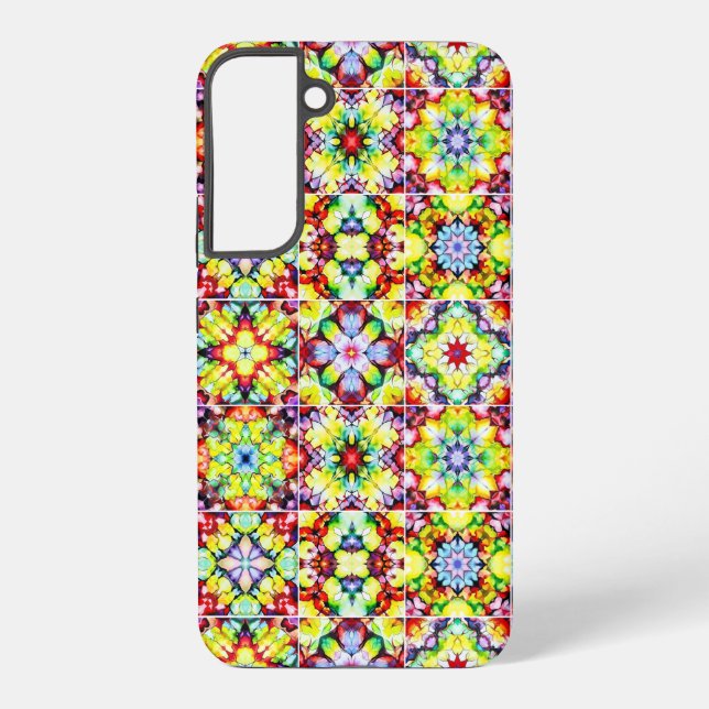 Coque Samsung Galaxy Carrelage méditerranéen, Carreaux d'encre d'alcool (Verso)