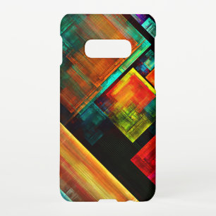 Coque Samsung Galaxy S10E Carrés colorés Motif d'art Abstrait moderne #04