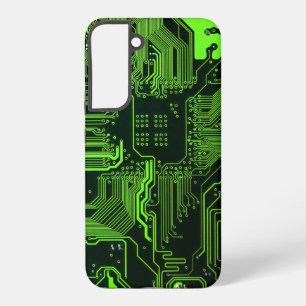 Coque Samsung Galaxy Carte cool de circuit informatique verte