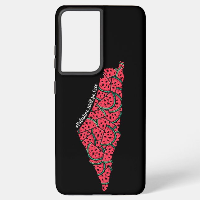 Coque Samsung Galaxy Carte de Palestine remplie de pastèques | Palestin (Verso)