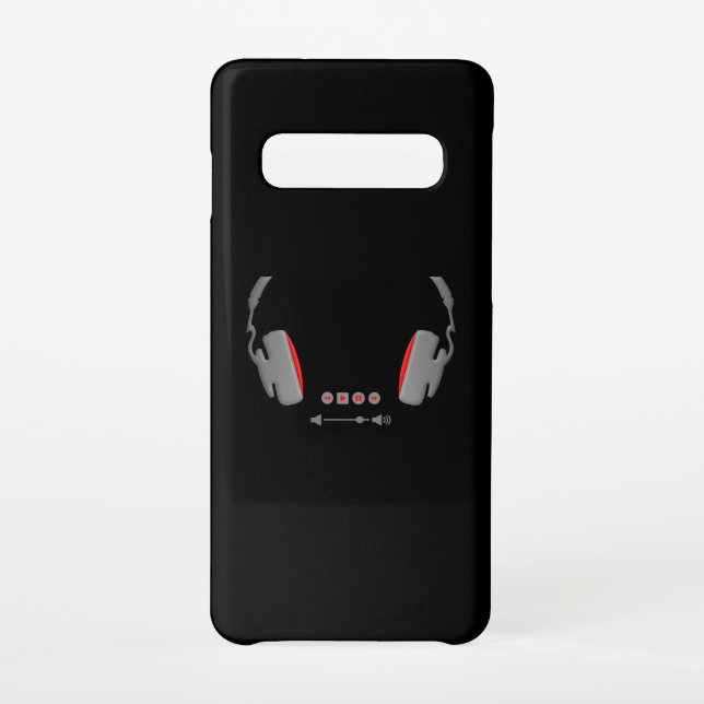 Coque Samsung Galaxy Casques avec boutons de contrôle du volume des méd (Dos)