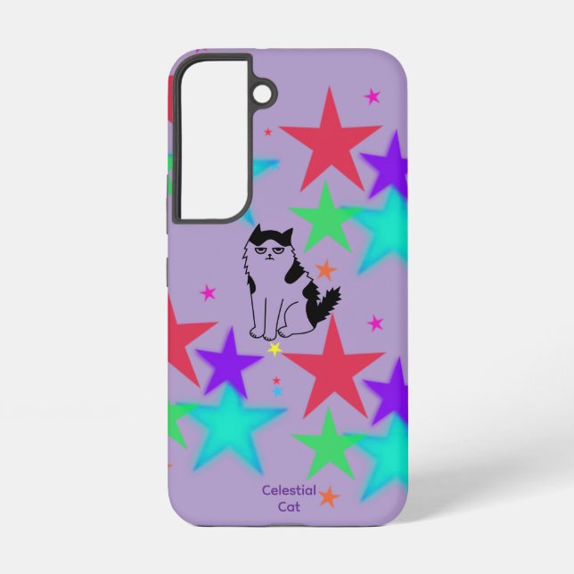 Coque Samsung Galaxy Celestial Cat Samsung Galaxy Phone Case – Purple (Verso)