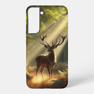 Coque Samsung Galaxy Cerf dans la forêt matinale