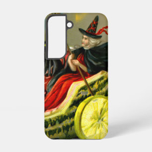 Coque Samsung Galaxy Chat et sorcière vintage d'Halloween noir