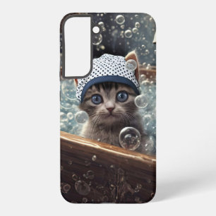 Coque Samsung Galaxy Chat mignon et Whimsical dans le téléphone de bain