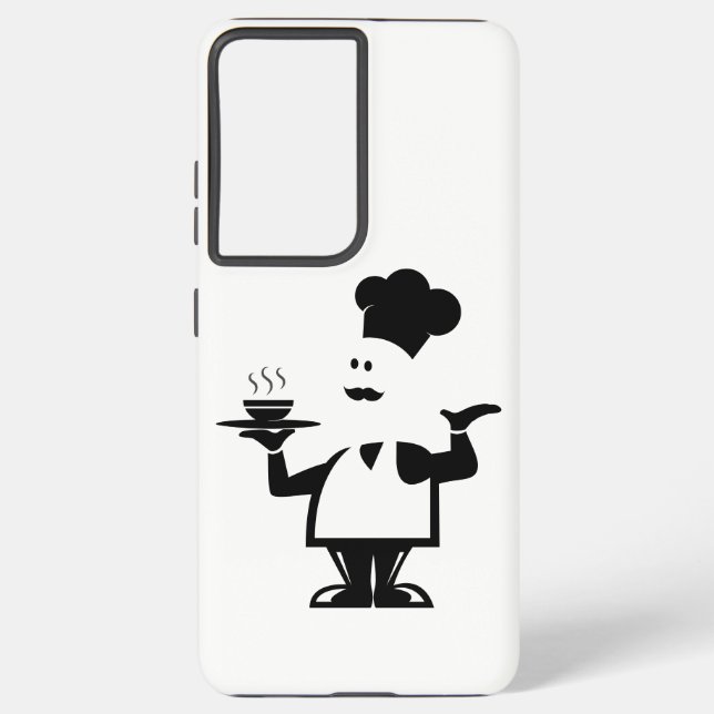 Coque Samsung Galaxy Chef tenant un bol de soupe (Verso)