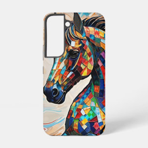 Coque Samsung Galaxy Cheval de mosaïque en verre à plusieurs couleurs 1