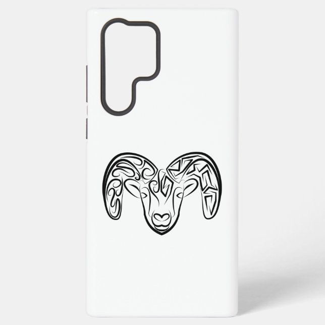 Coque Samsung Galaxy Chèvre tribale noire et blanche / Mouton (Verso)