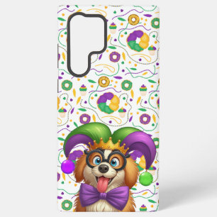 Coque Samsung Galaxy Chien chiot mignon Mardi Gras en casquette jester