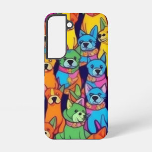Coque Samsung Galaxy Chiens jolies et colorés Chiens heureux