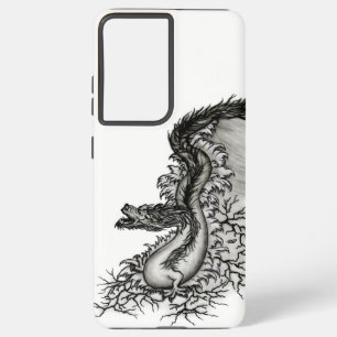 Coque Samsung Galaxy Chine Dragon, noir et blanc Design en Tattoostyl