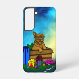 Coque Samsung Galaxy Chiot dans une boîte, Joyeux Noël