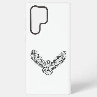 Coque Samsung Galaxy Chouette volante tribale noire et blanche