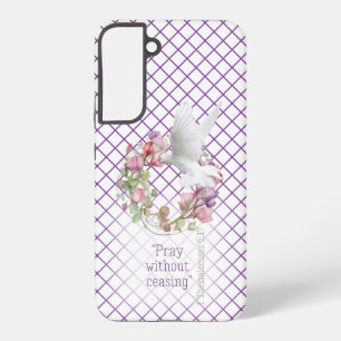 Coque Samsung Galaxy Christian Purple White Line Matrix Sweet Pea