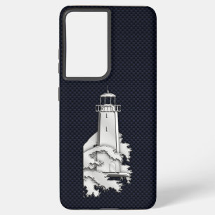 Coque Samsung Galaxy Chrome Lighthouse sur impression fibre de carbone